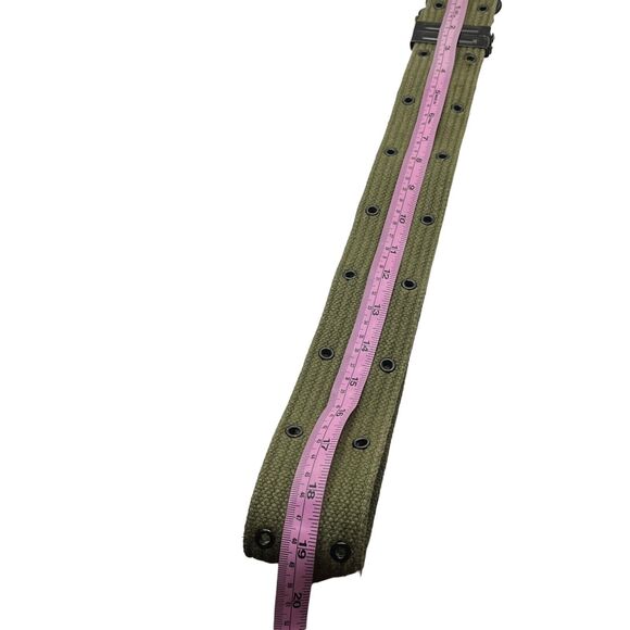 Pistol Belt Olive Size 42 Made in Japan Vintage Army Strapping Woven Military - Picture 9 of 16